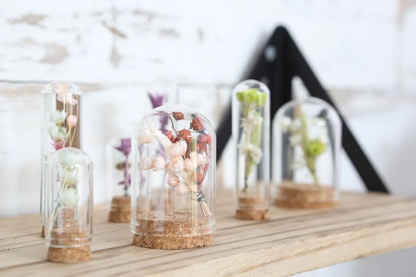 NaDeco Glasdom Mini mit Korksockel Transparent Braun