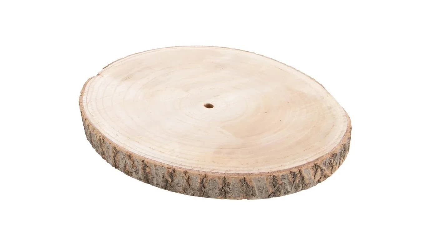 NaDeco Paulownia Holzscheibe ca. 20cm Durchmesser Naturbelassen