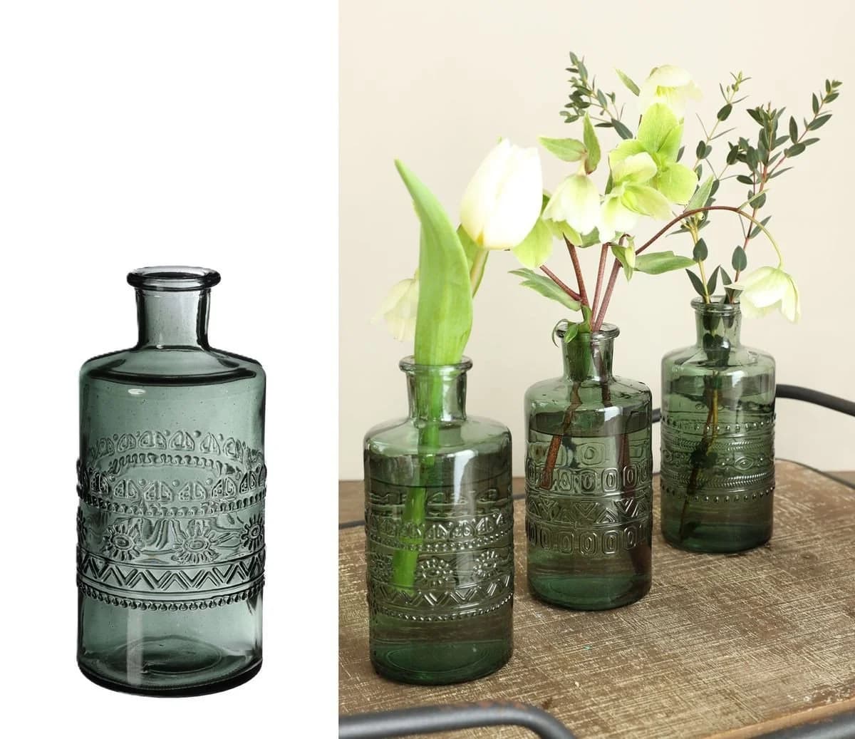 NaDeco Glasflasche Porto Dunkelgrün Dekovase - Bild 2