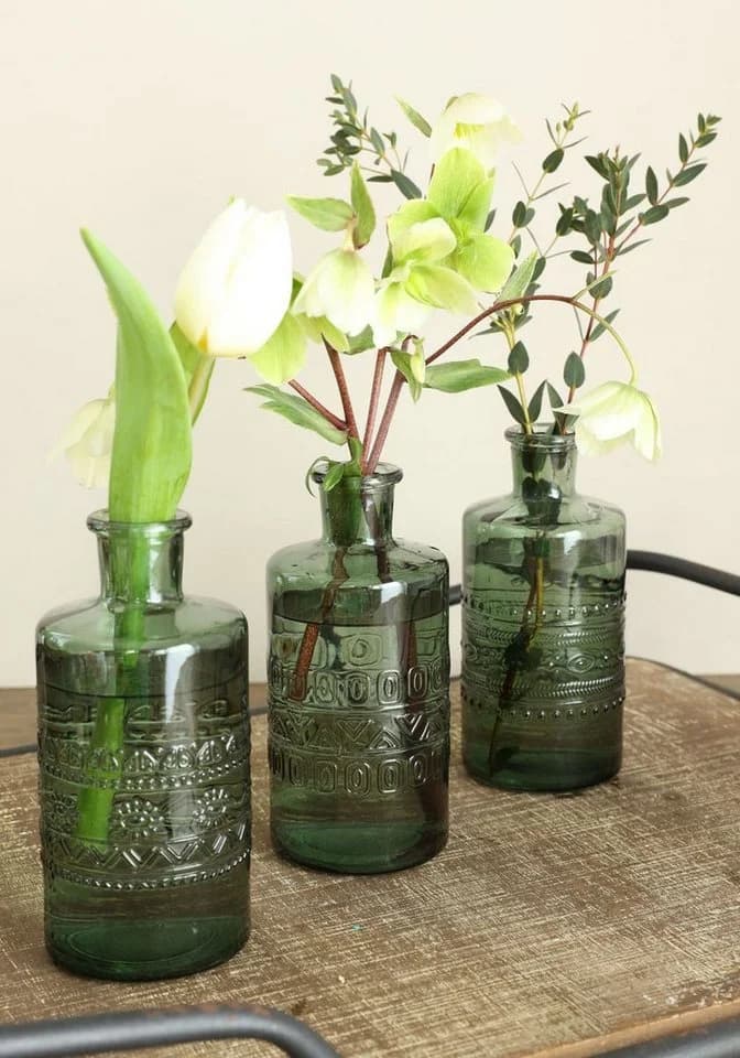 NaDeco Glasflasche Porto Dunkelgrün Dekovase - Bild 3
