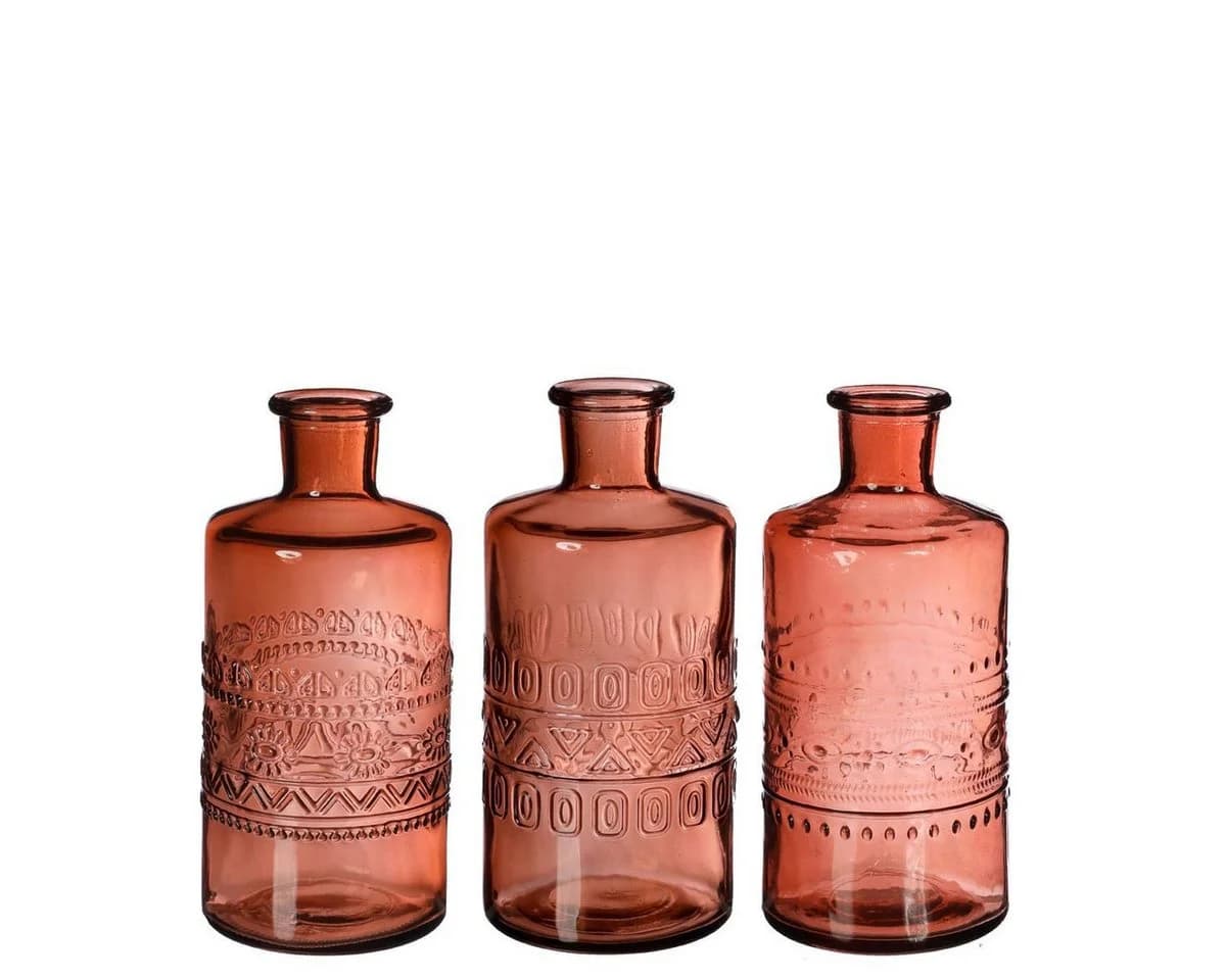 NaDeco Dekovase Glas Flasche Porto in Mahagoni