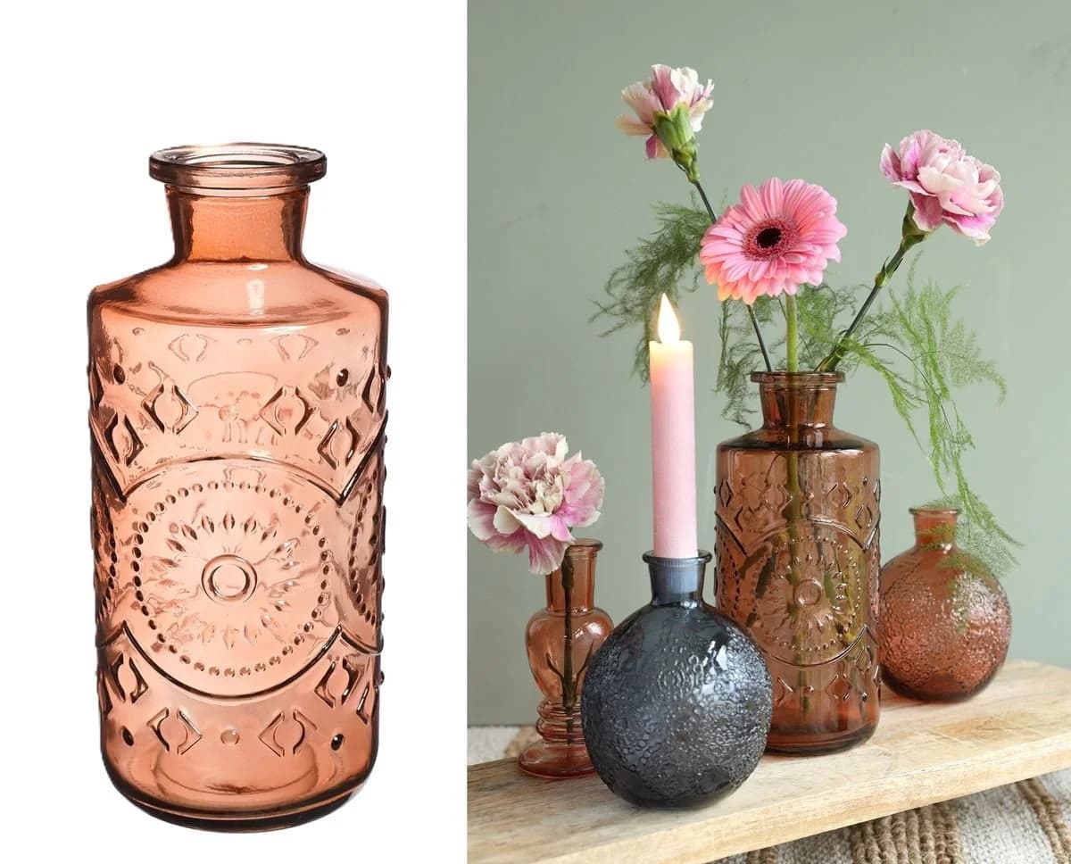 NaDeco Dekovase Berlin Glas Mahagoni Boho-Style - Bild 2