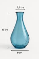 NaDeco Dekovase Glasvase mit Blumenmuster Blau Bild 1