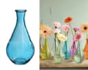 NaDeco Dekovase Glasvase mit Blumenmuster Blau Bild 2