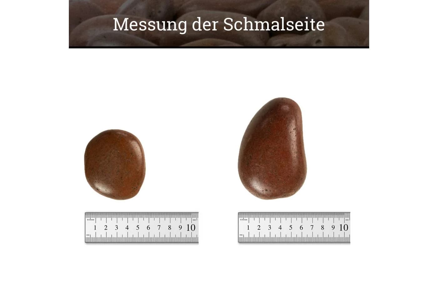 INTERGARDEN Zierkies Dekosteine rot poliert 20 kg, Kieselsteine Garten 5-8 cm