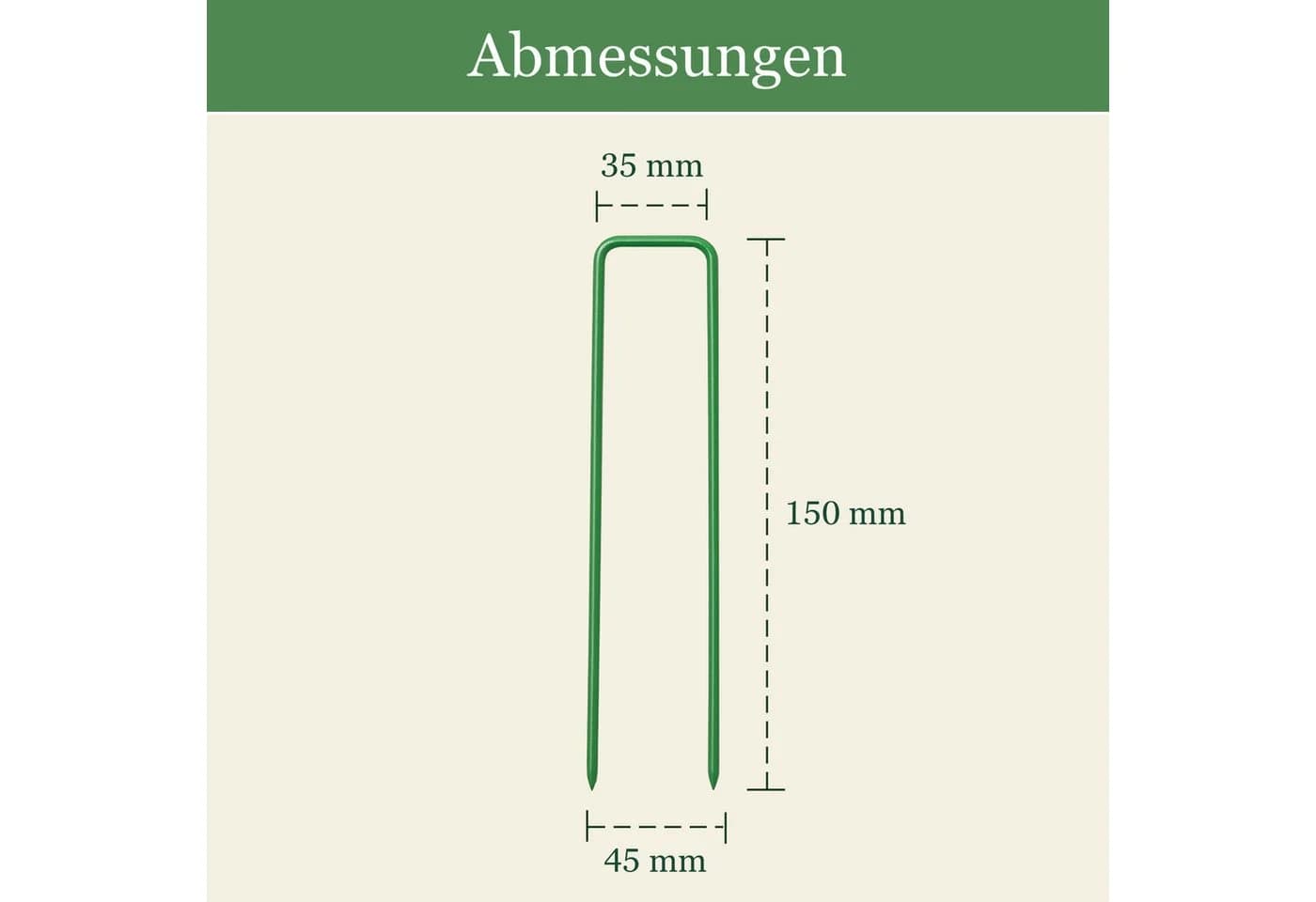 INTERGARDEN Bodenanker 50x Verzinkt Grün 15 cm