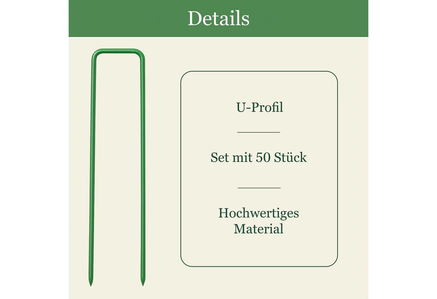 INTERGARDEN Bodenanker 50x Verzinkt Grün 15 cm - Bild 4