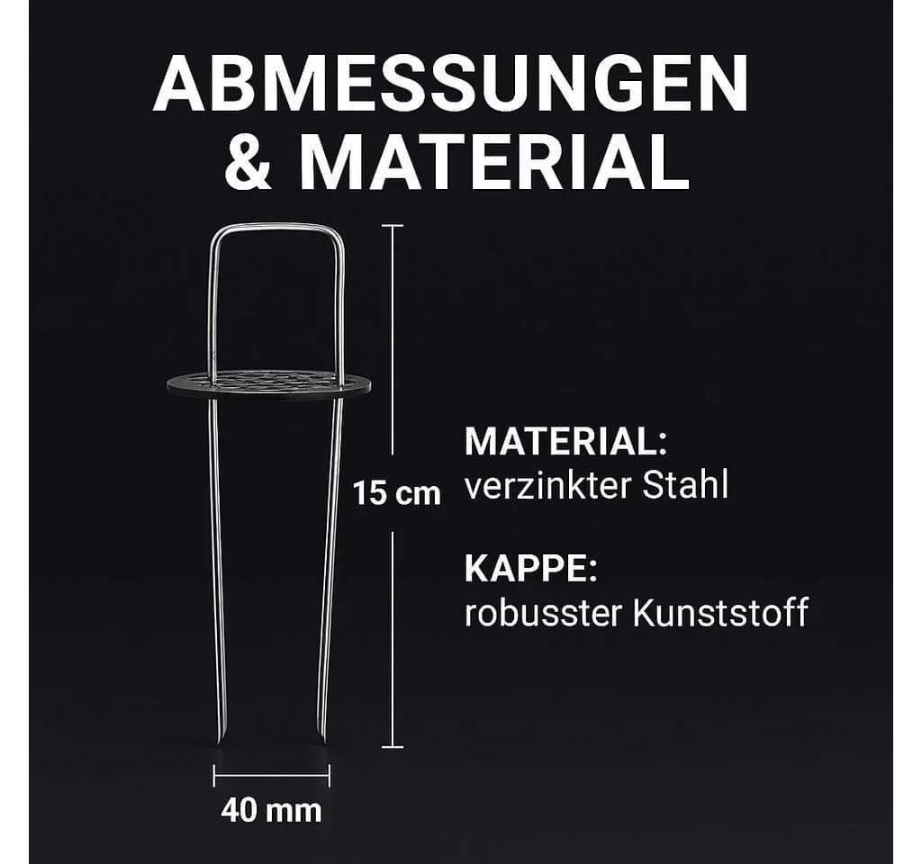 INTERGARDEN Bodenanker 30x mit Kappen – Verzinkt, für Vlies, Folien & Schläuche - Bild 5