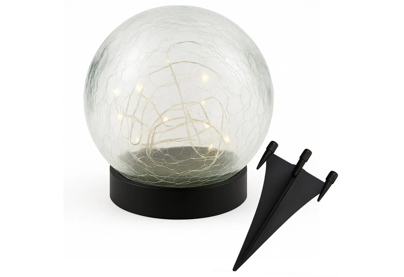 INTERGARDEN Solarleuchte Kugel 20 LEDs warmweiß Bruchglas-Optik - Bild 2
