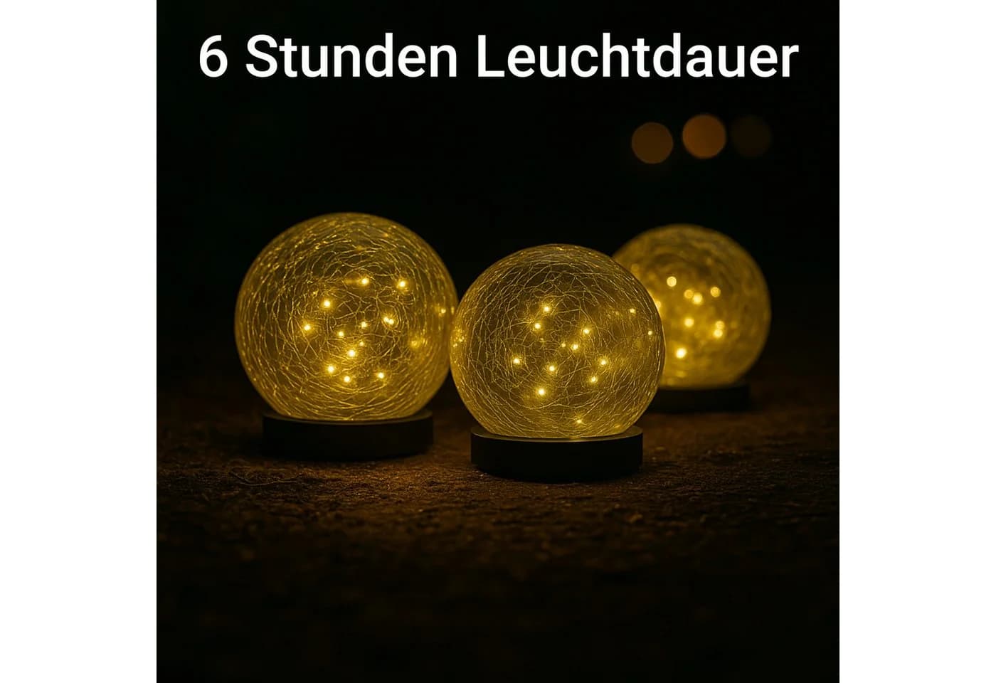 INTERGARDEN Solarleuchte Kugel 20 LEDs warmweiß Bruchglas-Optik - Bild 3