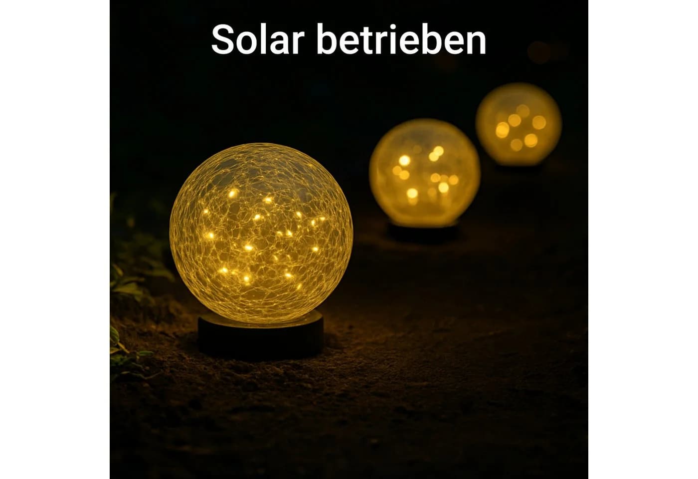 INTERGARDEN Solarleuchte Kugel 20 LEDs warmweiß Bruchglas-Optik - Bild 5