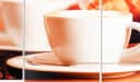 Levandeo® 4-teiliges Leinwandbild Kaffee Bohnen Cafe Bild 1