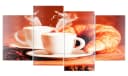 Levandeo® 4-teiliges Leinwandbild Kaffee Bohnen Cafe Bild 2