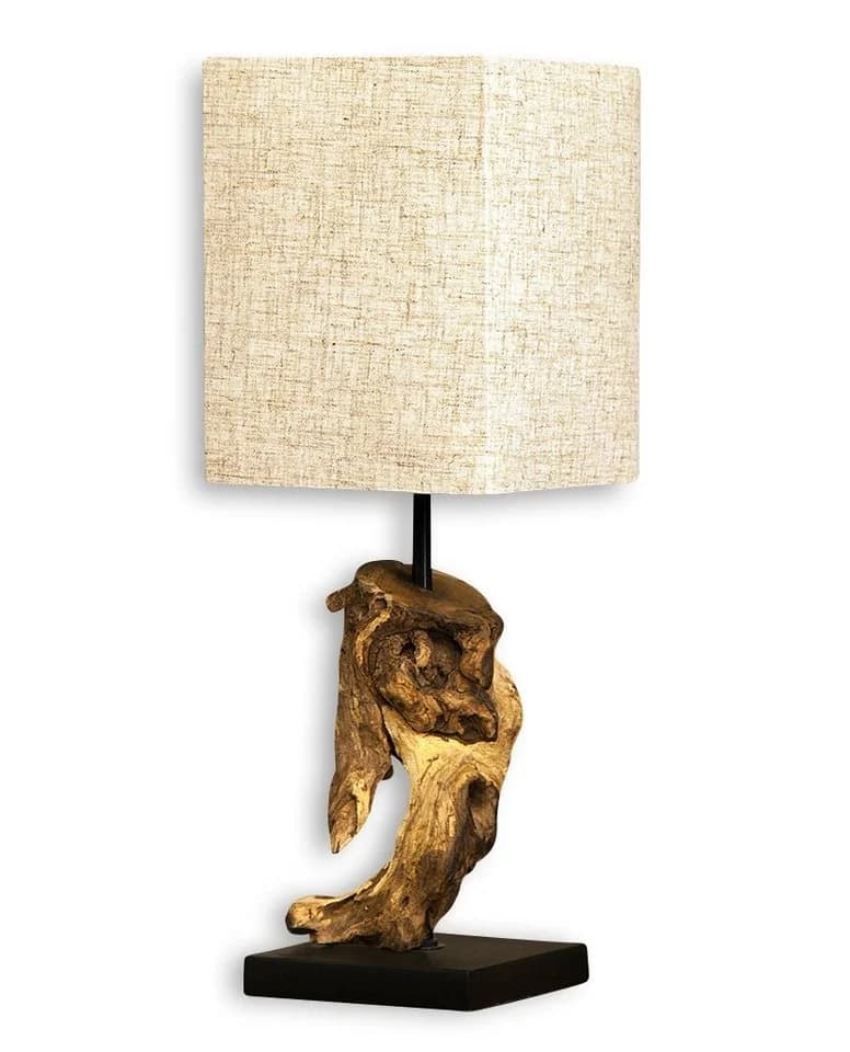 Levandeo® Nachttischlampe Treibholz Beige - Bild 2