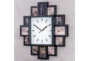 Levandeo® Bilderrahmen Collage Fotouhr Wanduhr 12 Fotos Schwarz Bild 1
