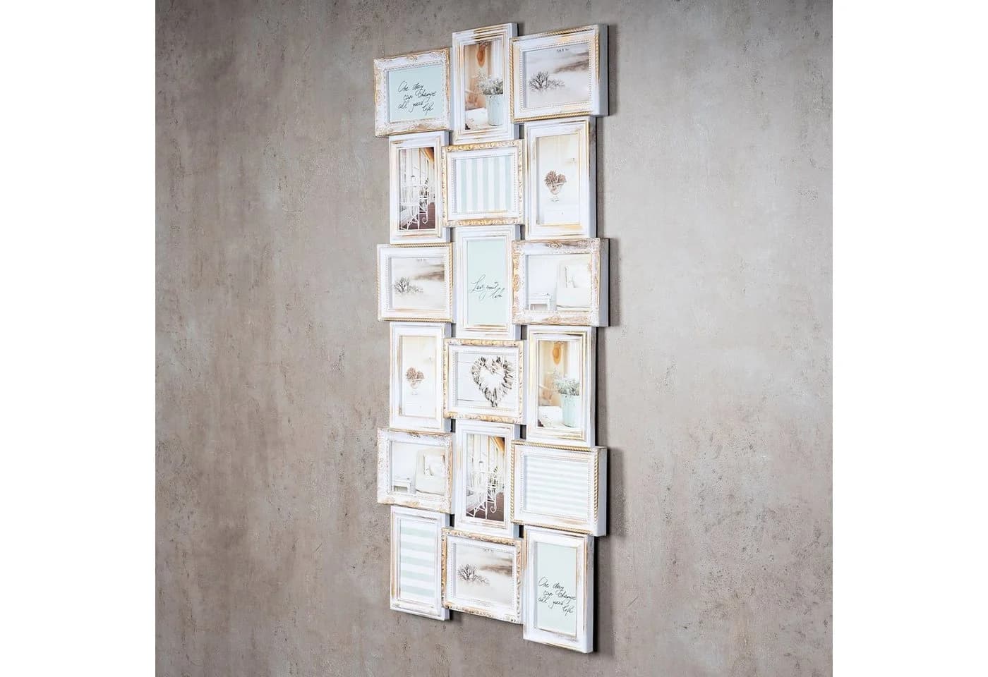 Levandeo® Bilderrahmen Collage Barock Weiß Gold 18 Fotos - Bild 3