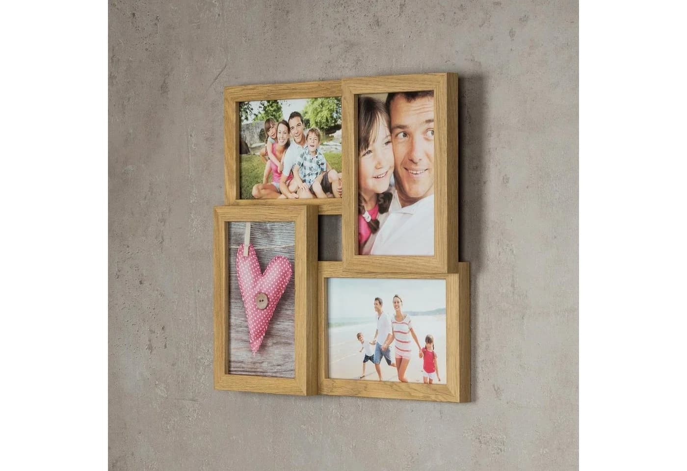 Levandeo® Bilderrahmen Collage Eiche-Optik MDF Holz - Bild 3