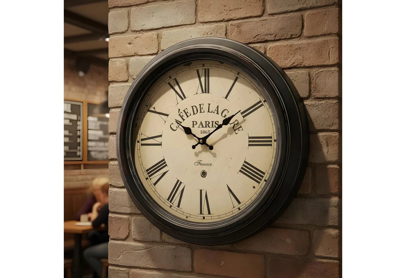 Levandeo® Wanduhr XXL 47cm Metall Paris Café Nostalgie - Bild 2