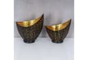 Levandeo® Teelichthalter Set Schwarz Gold Metall Design Bild 3