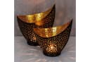 Levandeo® Teelichthalter Set Schwarz Gold Metall Design Bild 5