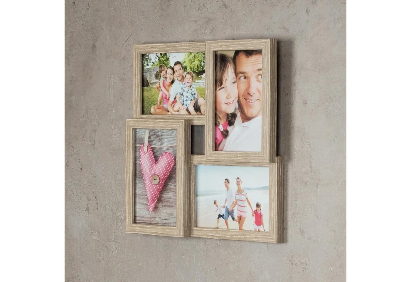 Levandeo® Bilderrahmen Collage Eiche Optik 4x 10x15cm - Bild 3