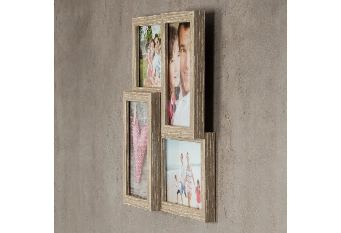 Levandeo® Bilderrahmen Collage Eiche Optik 4x 10x15cm - Bild 4