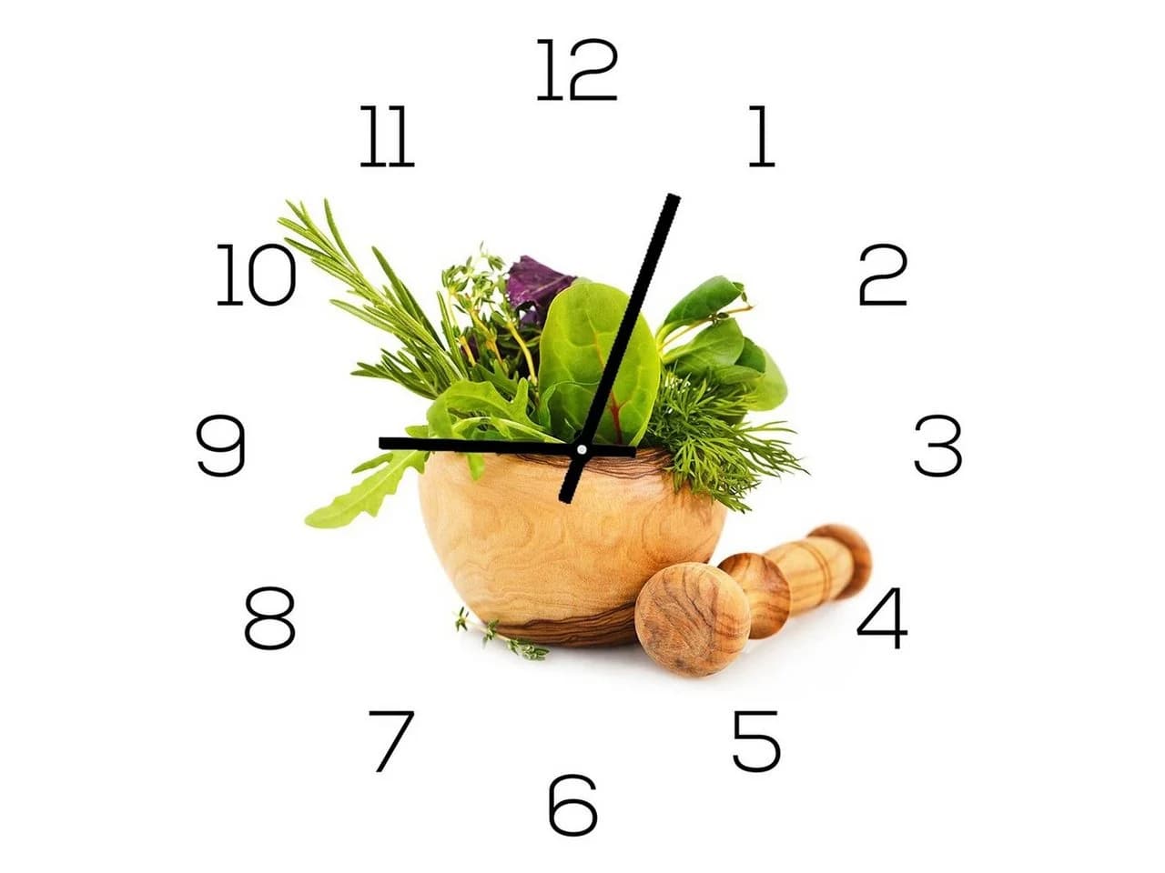 Levandeo® Wanduhr aus Glas 30x30cm Küche Kräuter Motiv - Bild 2