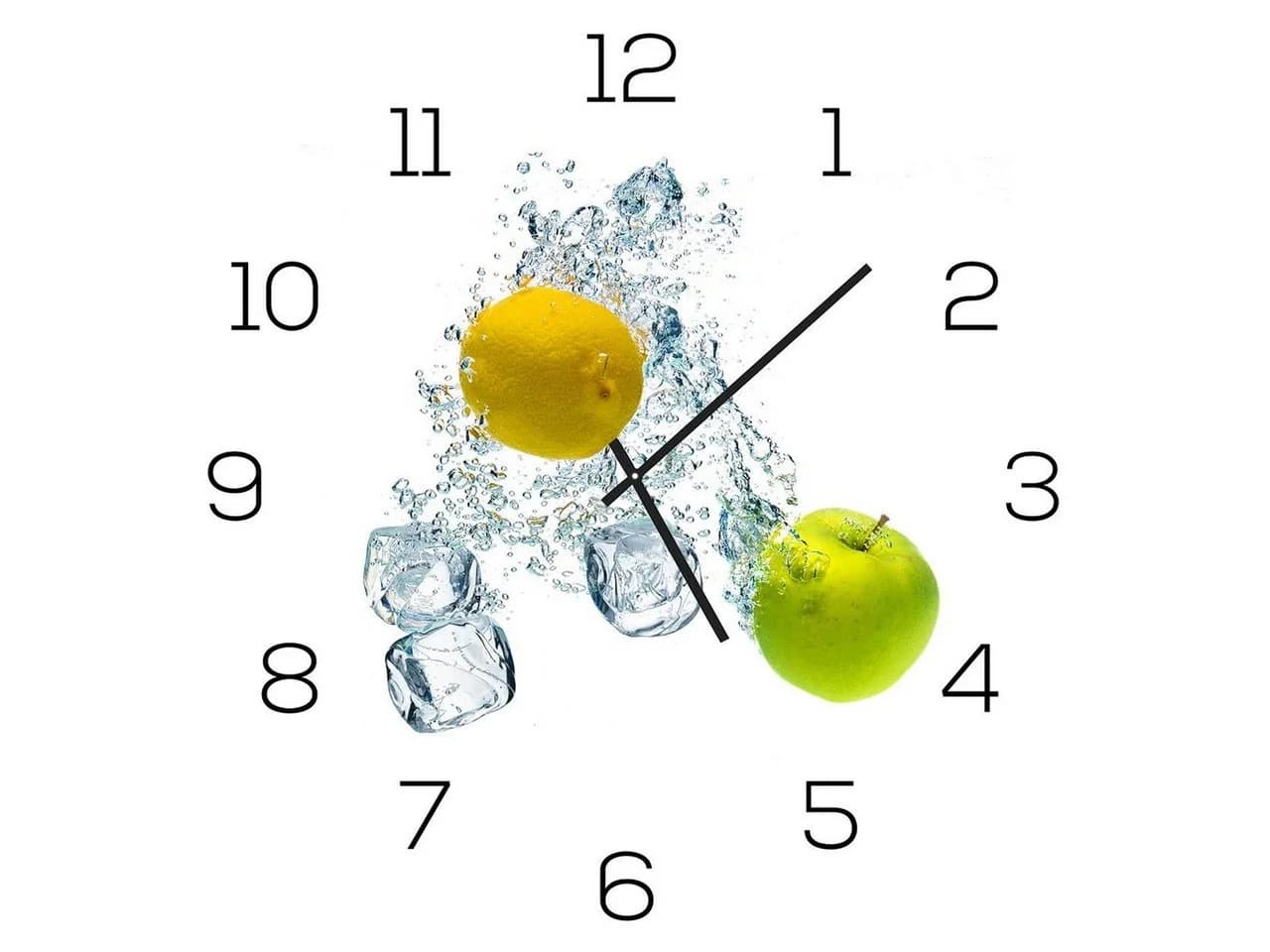 Levandeo Wanduhr Glas 30x30cm Zitrone Apfel Modern - Bild 2
