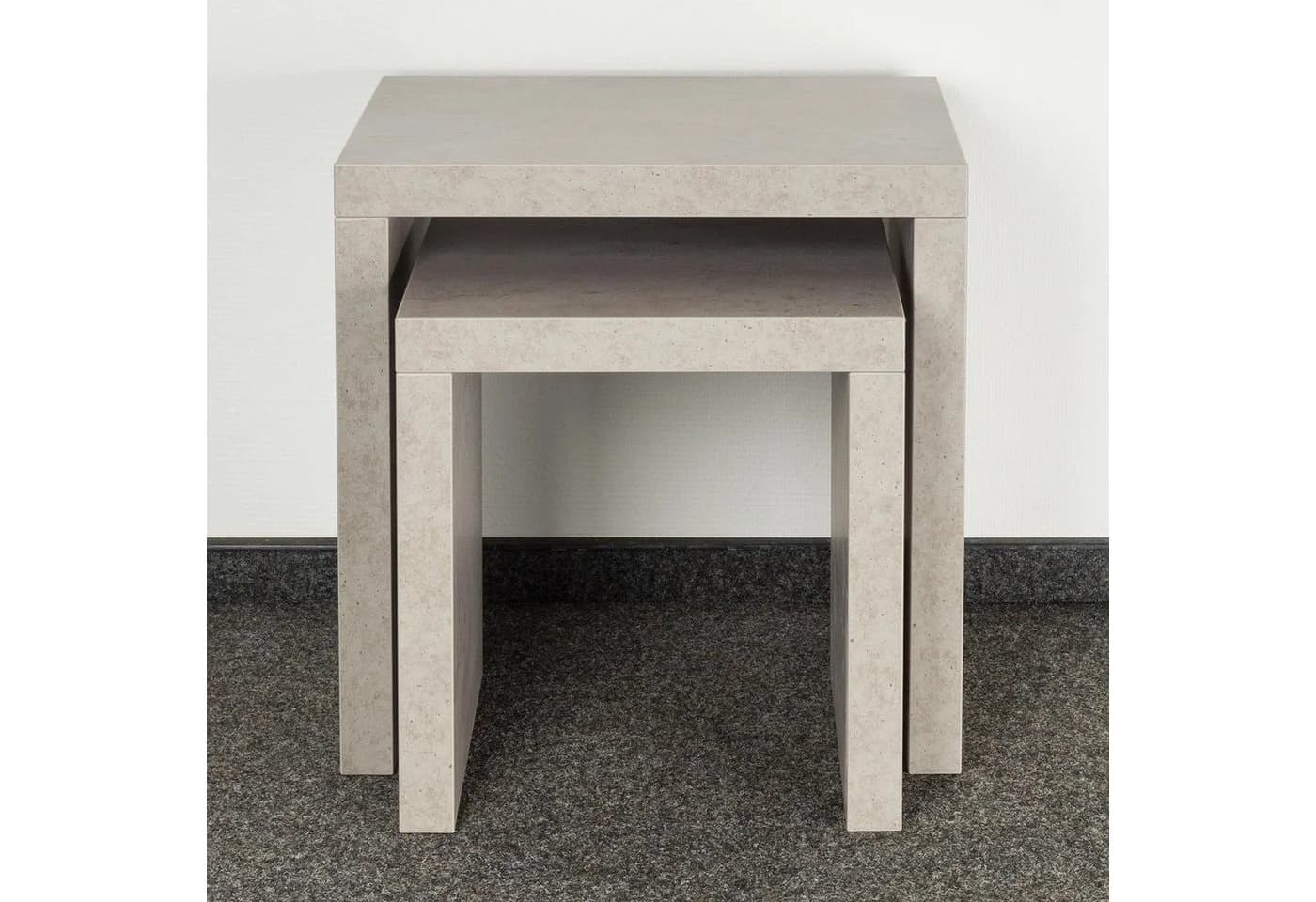 Levandeo® 2er Beistelltisch Set Betonoptik Grau Fertigmontiert - Bild 4