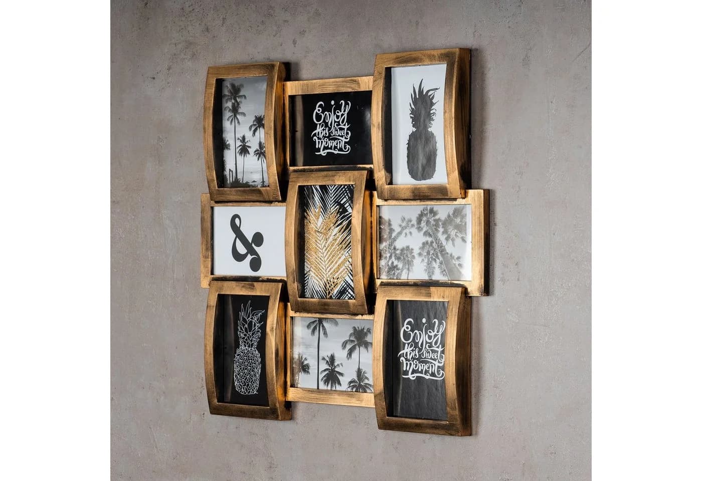 Levandeo® Bilderrahmen Collage 9er Kupfer Schwarz Industrial Look - Bild 3