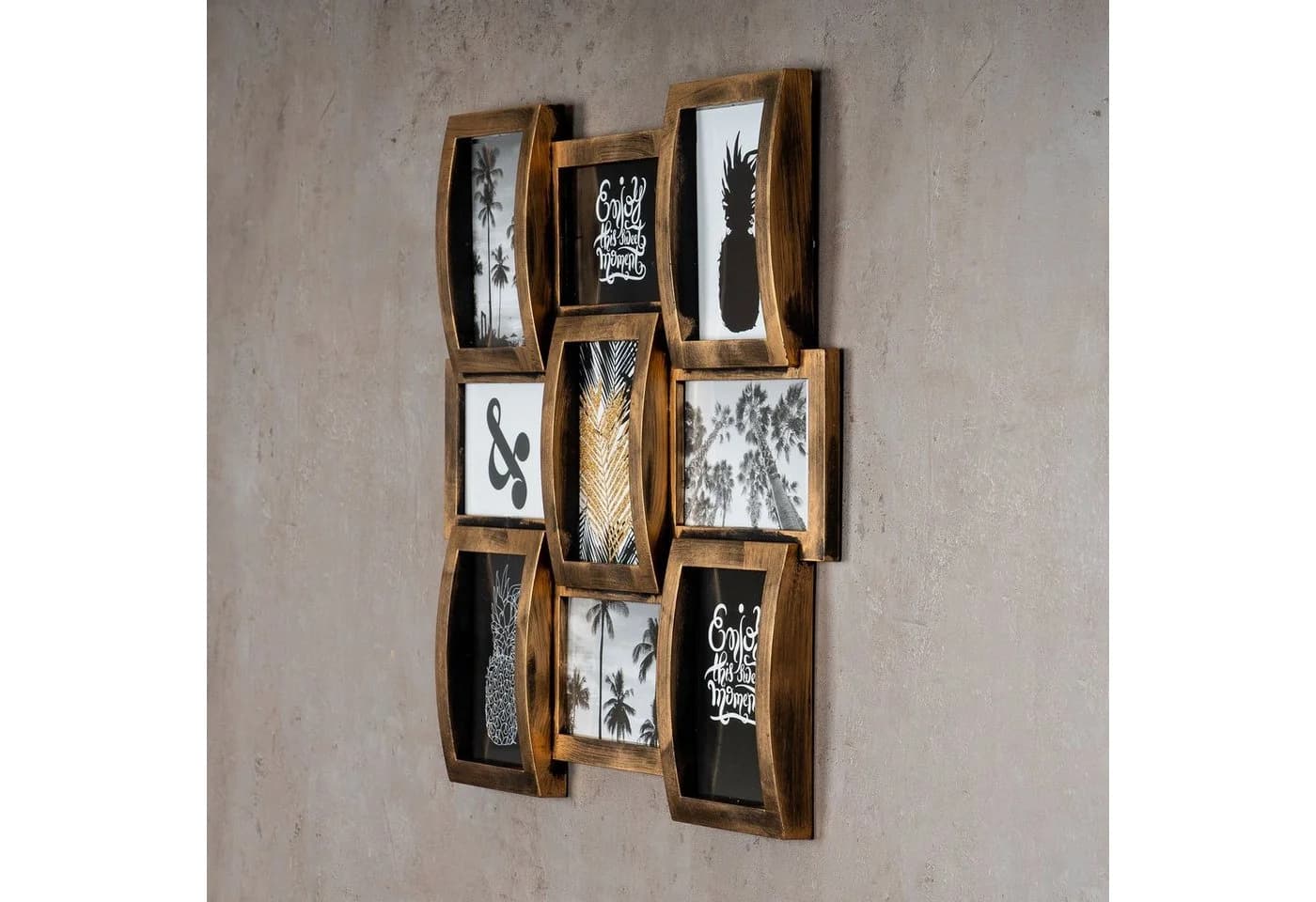 Levandeo® Bilderrahmen Collage 9er Kupfer Schwarz Industrial Look - Bild 4