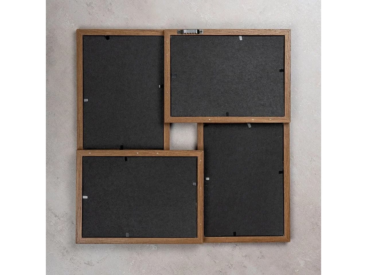 Levandeo® Bilderrahmen Collage Nussbaum MDF Holz 4 Fotos - Bild 5