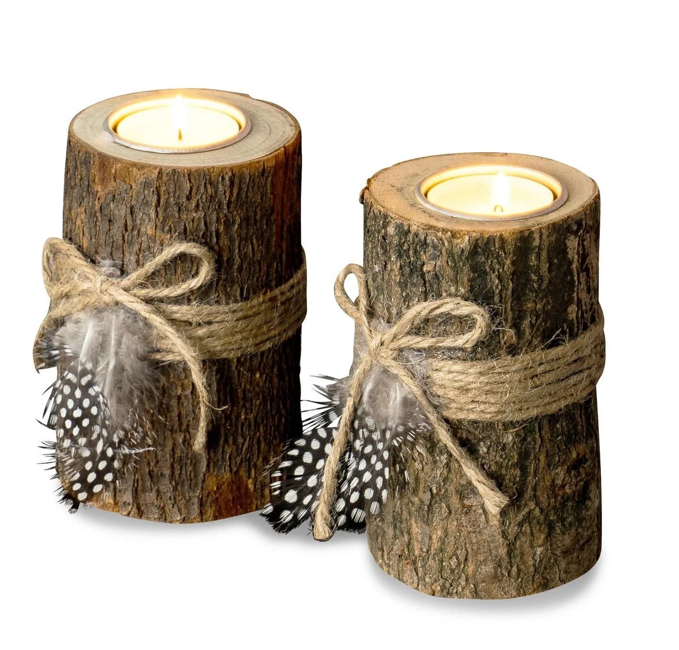 Levandeo® Teelichthalter Holz 2er Set 12cm hoch - Bild 2