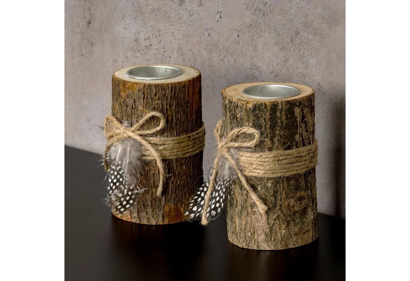 Levandeo® Teelichthalter Holz 2er Set 12cm hoch - Bild 3