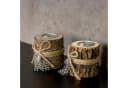 Levandeo® Teelichthalter Holz 2er Set 8,5 cm Hoch Federn Bild 3