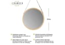 Levandeo® Wandspiegel Rund Bambus Kunstleder Flurspiegel Bild 3