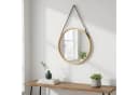 Levandeo® Wandspiegel Rund Bambus Kunstleder Flurspiegel Bild 4