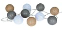 Levandeo® Lichterkette 10er LED Kugeln Lampions Baumwolle Braun Weiß Grau Bild 2