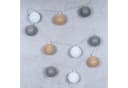 Levandeo® Lichterkette 10er LED Kugeln Lampions Baumwolle Braun Weiß Grau Bild 3
