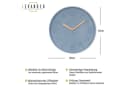 Levandeo® Wanduhr Beton Grau Kupfer Industrie-Look Bild 1