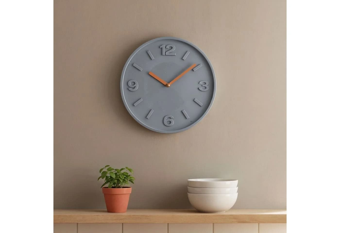 Levandeo® Wanduhr Beton Grau Kupfer Industrie-Look - Bild 2