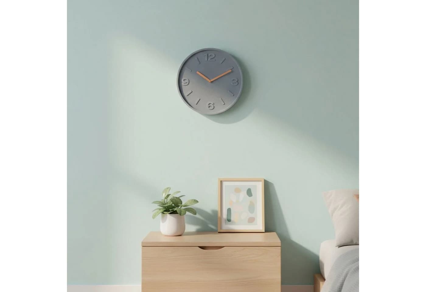 Levandeo® Wanduhr Beton Grau Kupfer Industrie-Look - Bild 3