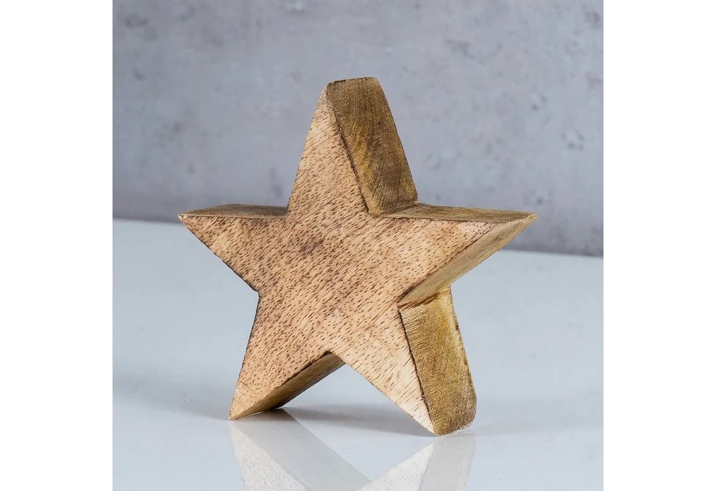 Levandeo Dekoobjekt Stern Mangoholz Braun Natur 10cm