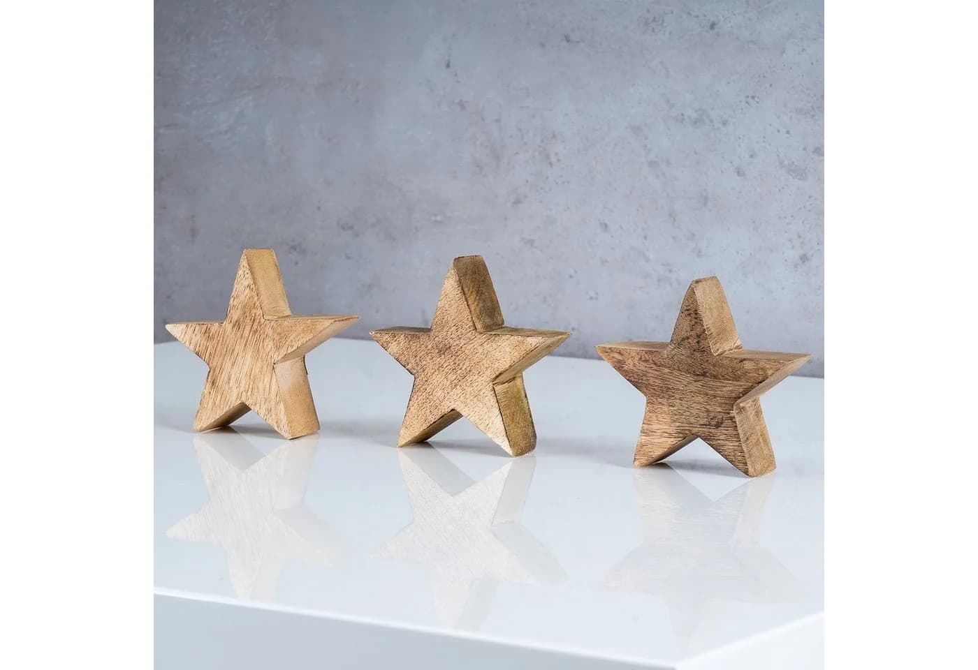 Levandeo Dekoobjekt Stern Mangoholz Braun Natur 10cm - Bild 3