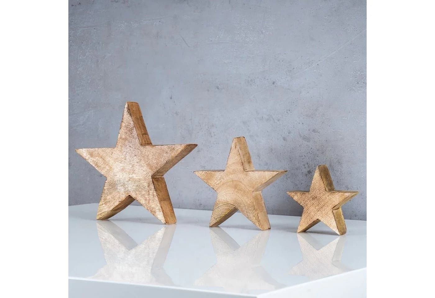 Levandeo Dekoobjekt Stern Mangoholz Braun Natur 10cm - Bild 4