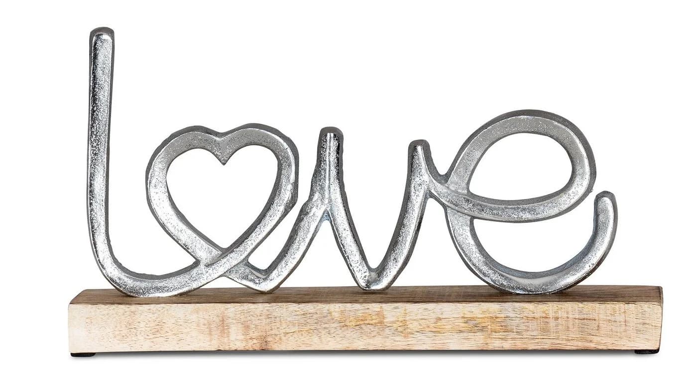 Levandeo® Deko-Schriftzug Love Mango Holz Metall - Bild 2