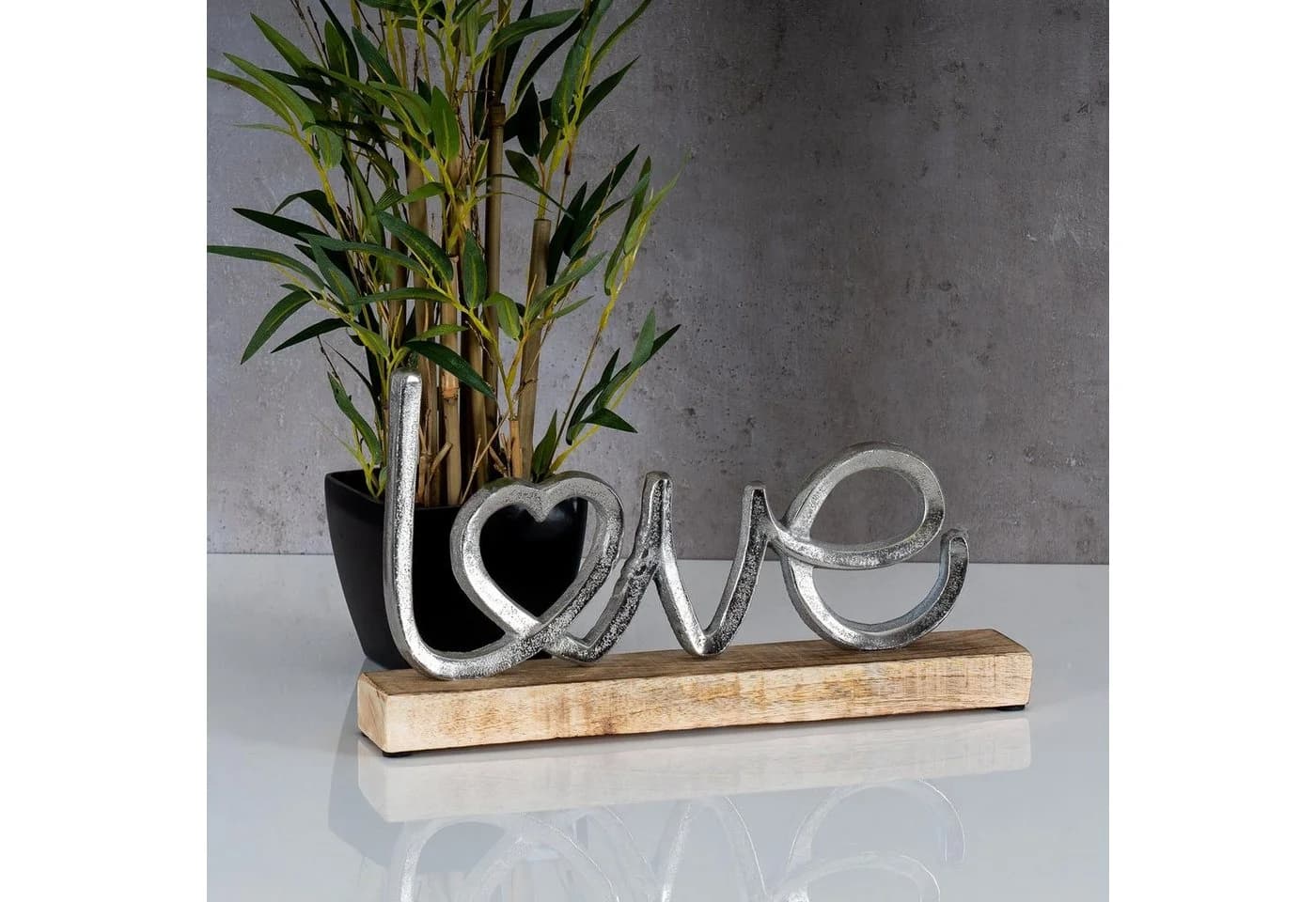 Levandeo® Deko-Schriftzug Love Mango Holz Metall - Bild 4