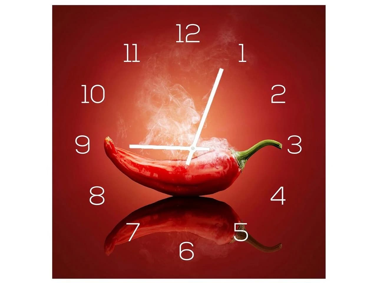 Levandeo® Wanduhr Alu-Dibond Chili Peperoni Deko - Bild 2