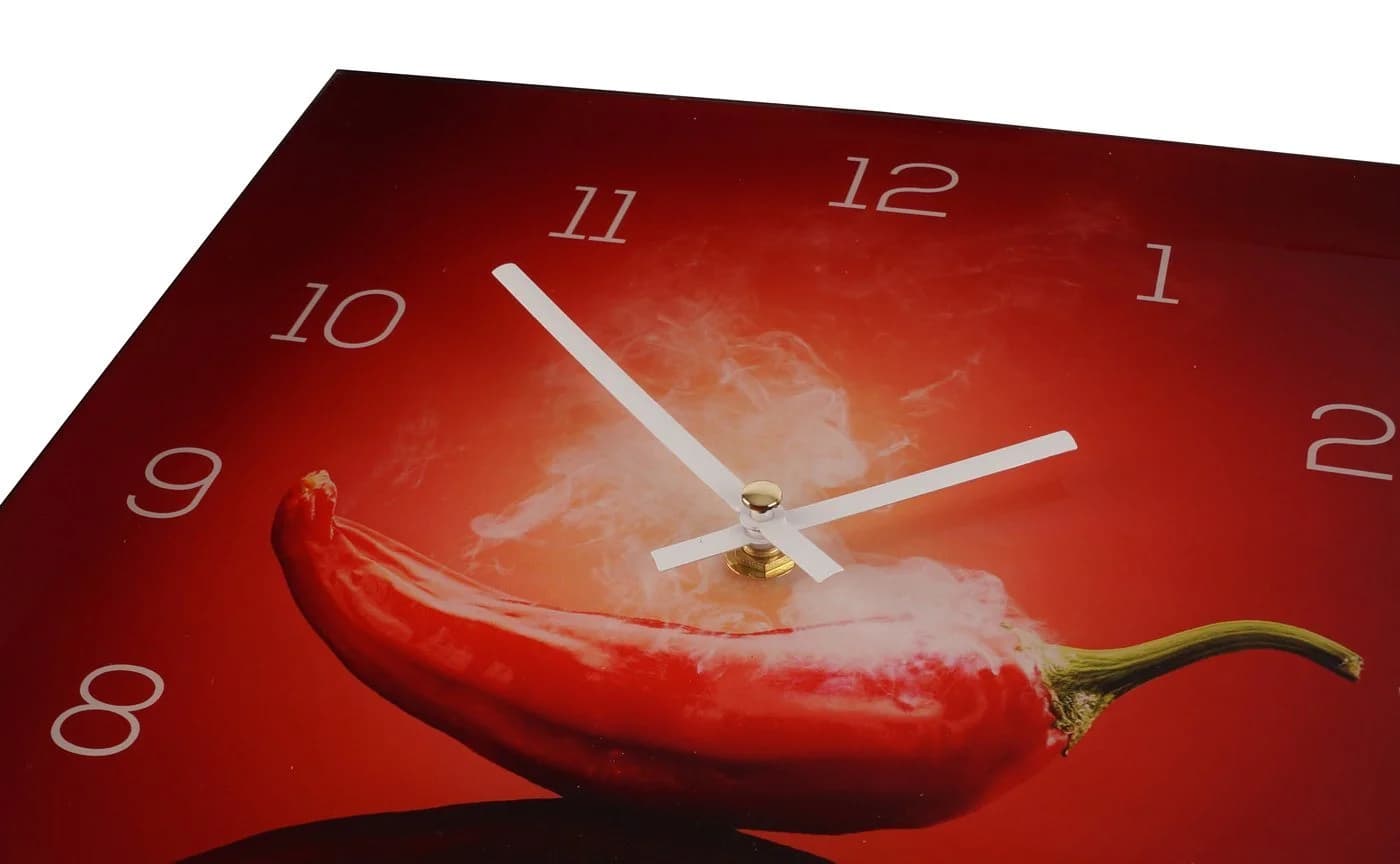 Levandeo® Wanduhr Alu-Dibond Chili Peperoni Deko - Bild 3