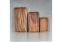 Levandeo® Dekotablett 3er Set Akazienholz Rechteckig Braun Bild 1